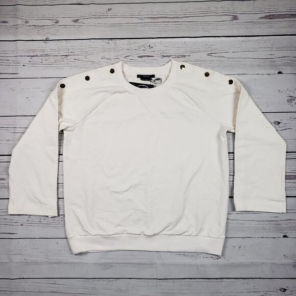 NWT Vertigo Ivory Snap Button Long Sleeve Pullover Top Women's Size XL - Picture 1 of 9